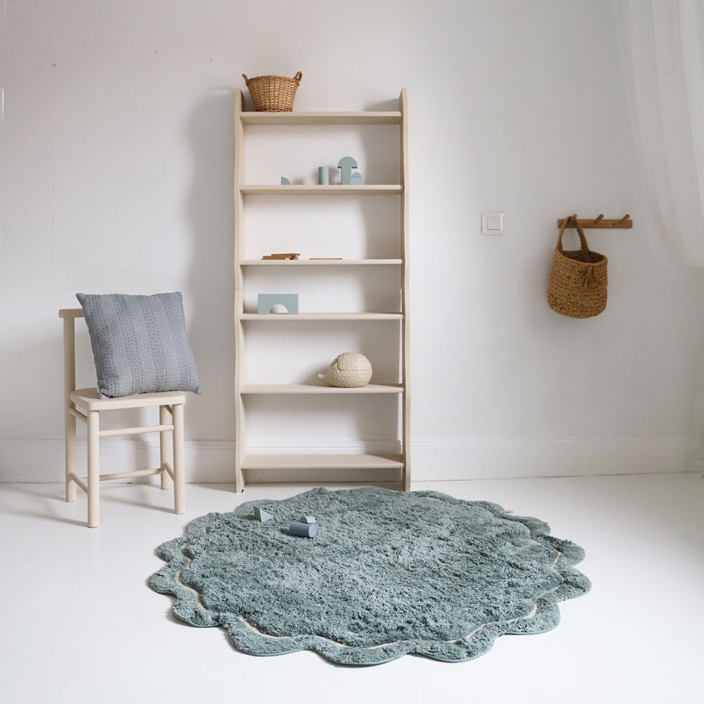Zoet april aqua wasbaar katoenen tapijt