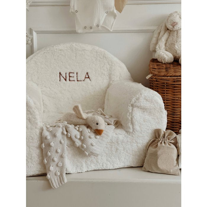 Teddy kinderstoel met naam geborduurd