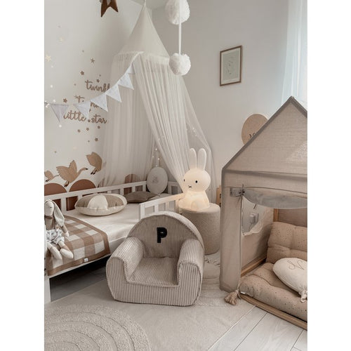 Curduroy kids fauteuil met letter