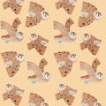 Behangstaal Meet me at the Wall - Owl - Creme - Aniek Bartels