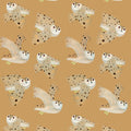 Behangstaal Meet me at the Wall - Owl - Dusty Yellow - Aniek Bartels