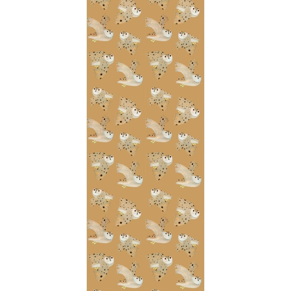 Kinderbehang Meet me at the Wall - Owl - Dusty Yellow - Aniek Bartels
