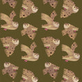 Behangstaal Meet me at the Wall - Owl - Fern - Aniek Bartels