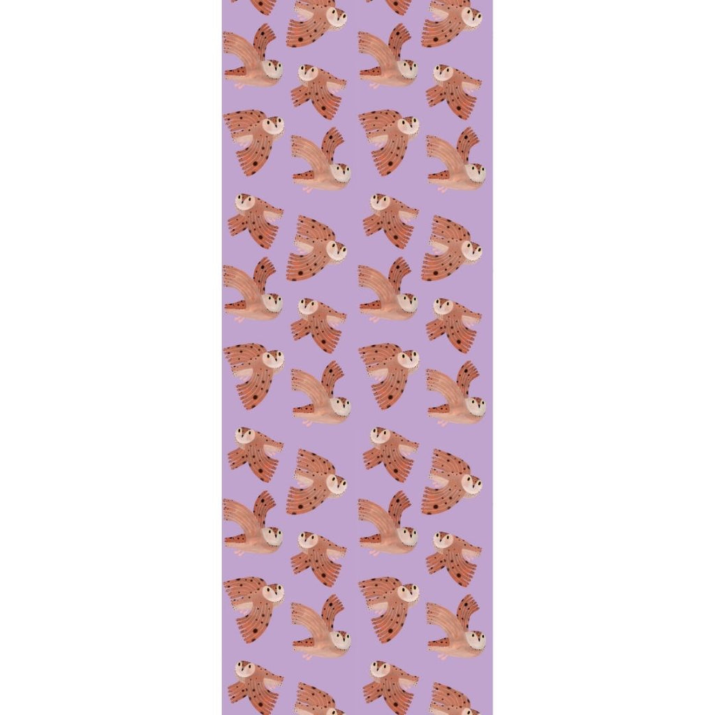 Behangstaal Meet me at the Wall - Owl - Lilac - Aniek Bartels