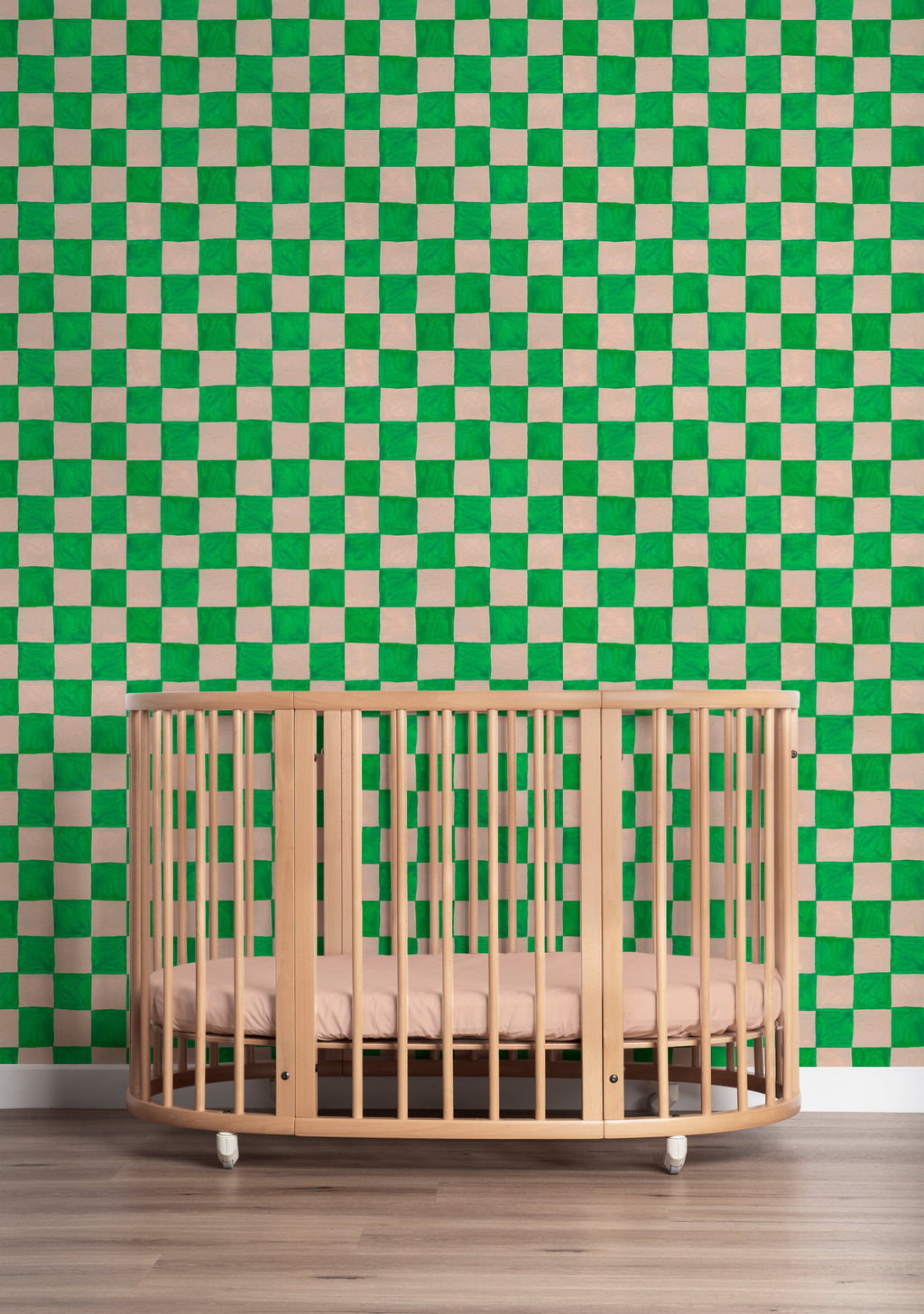 Behangstaal Meet me at the Wall - Square blocks green - Aniek Bartels