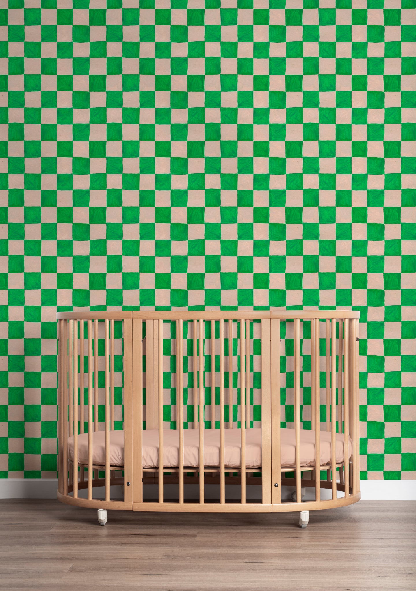 Kinderbehang Meet me at the Wall - Square blocks green - Aniek Bartels