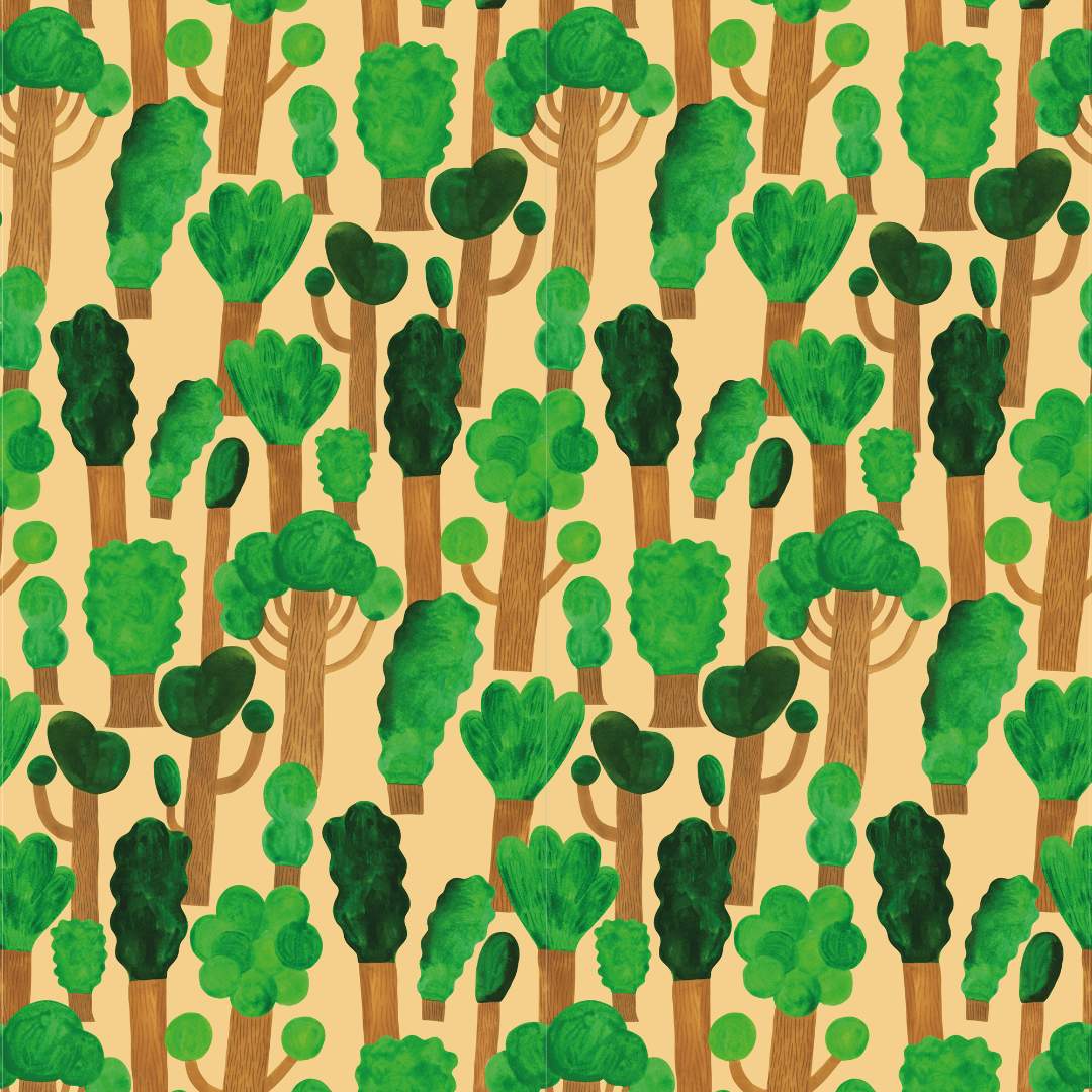 Kinderbehang Meet me at the Wall - Trees - Butter Yellow - Aniek Bartels