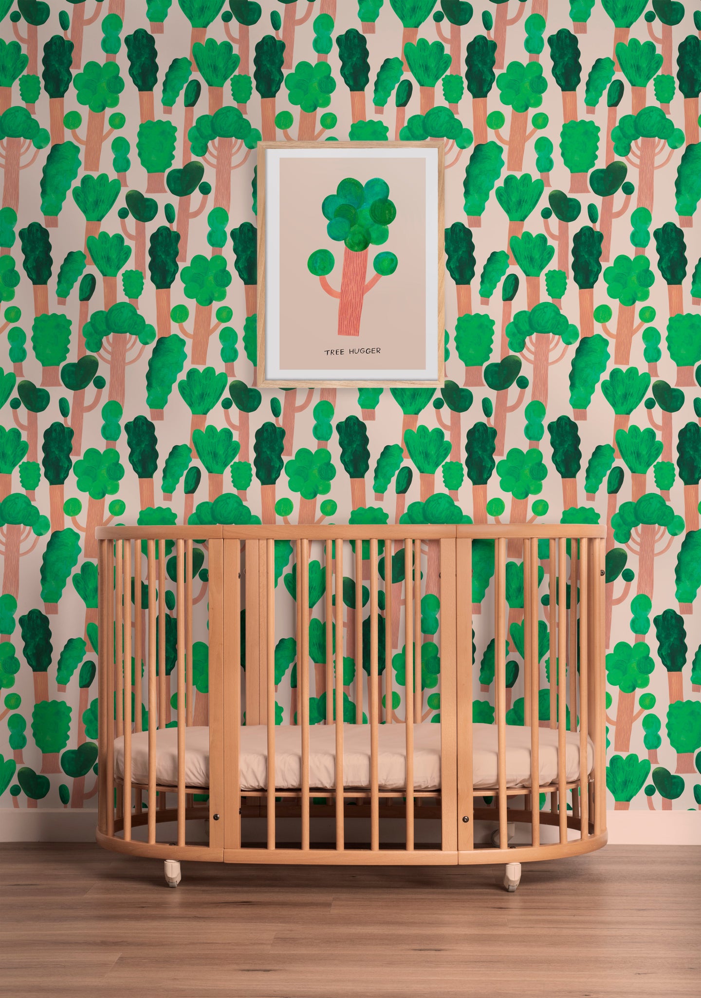 Kinderbehang Meet me at the Wall - Trees - Pale pink - Aniek Bartels