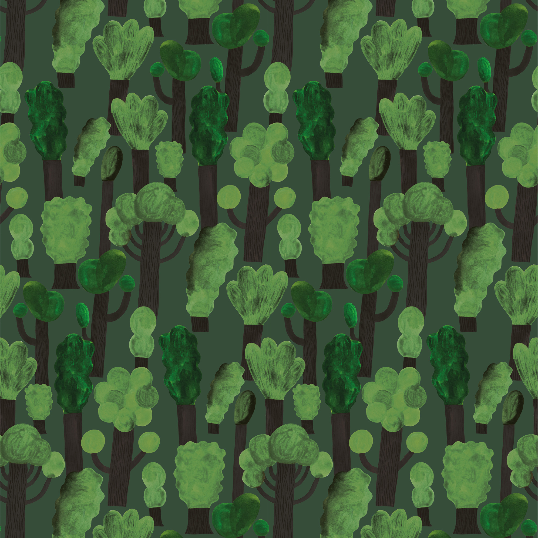 Behangstaal Meet me at the Wall - Trees - Dark - Aniek Bartels
