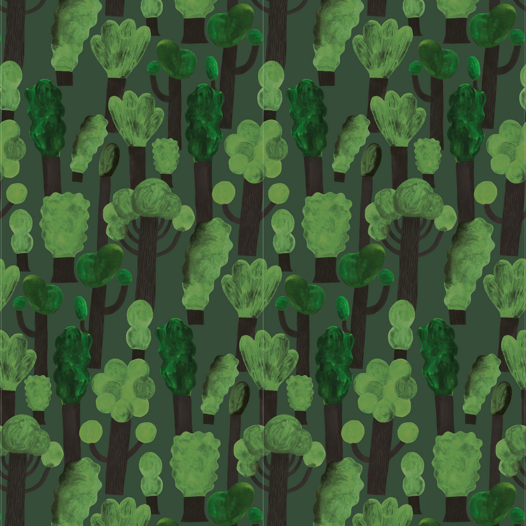 Kinderbehang Meet me at the Wall - Trees - Dark - Aniek Bartels