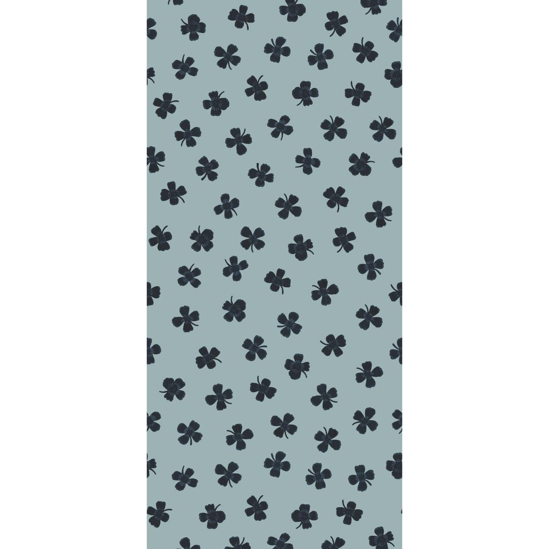 Behangstaal Meet me at the Wall - Lucky Clover - Blue - Joëlle Wehkamp