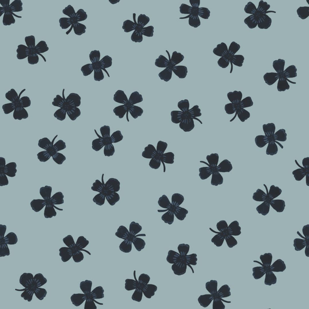 Behang Meet me at the Wall - Lucky Clover - Blue - Joëlle Wehkamp