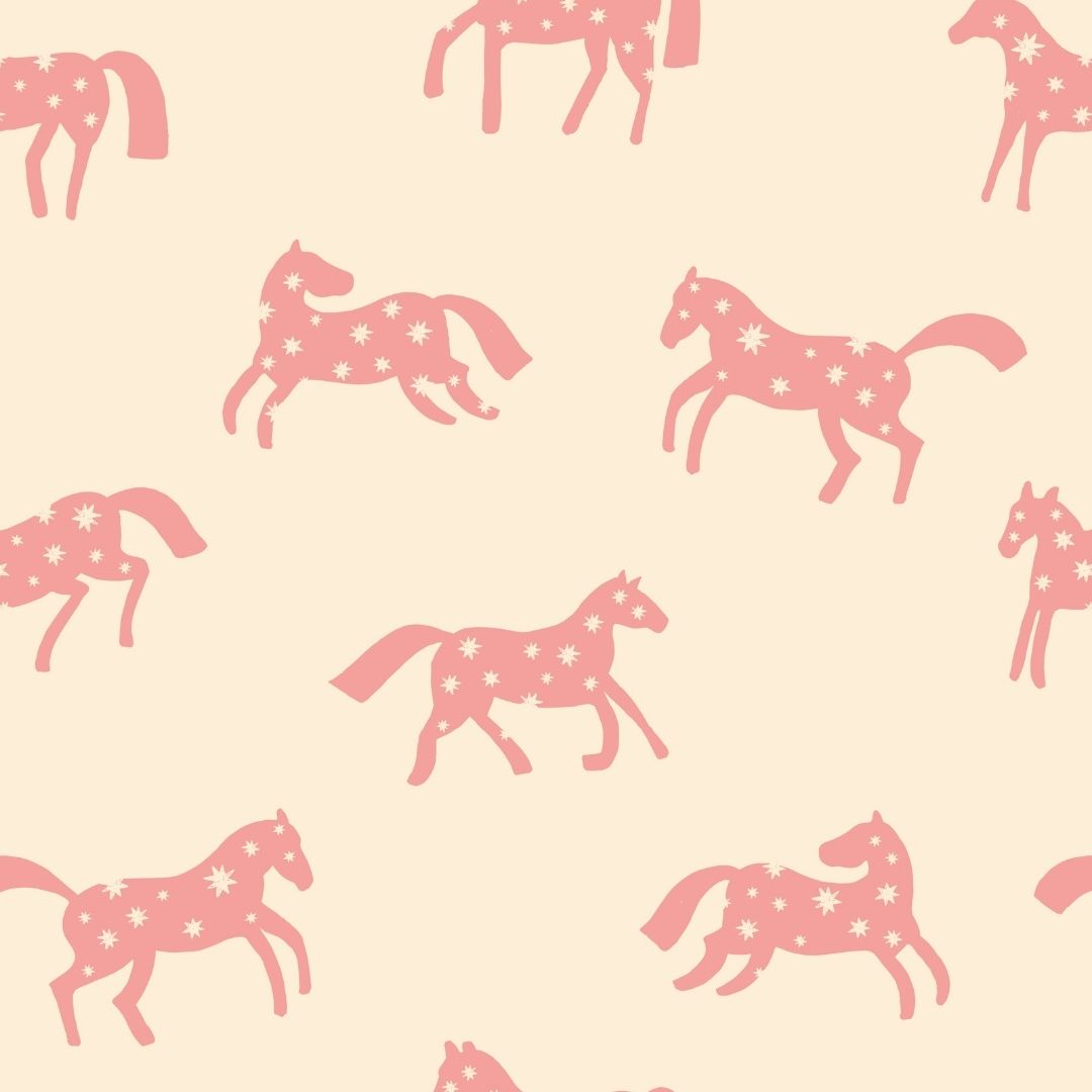 Behang Meet me at the Wall - Magic Horses - Creme - Joëlle Wehkamp