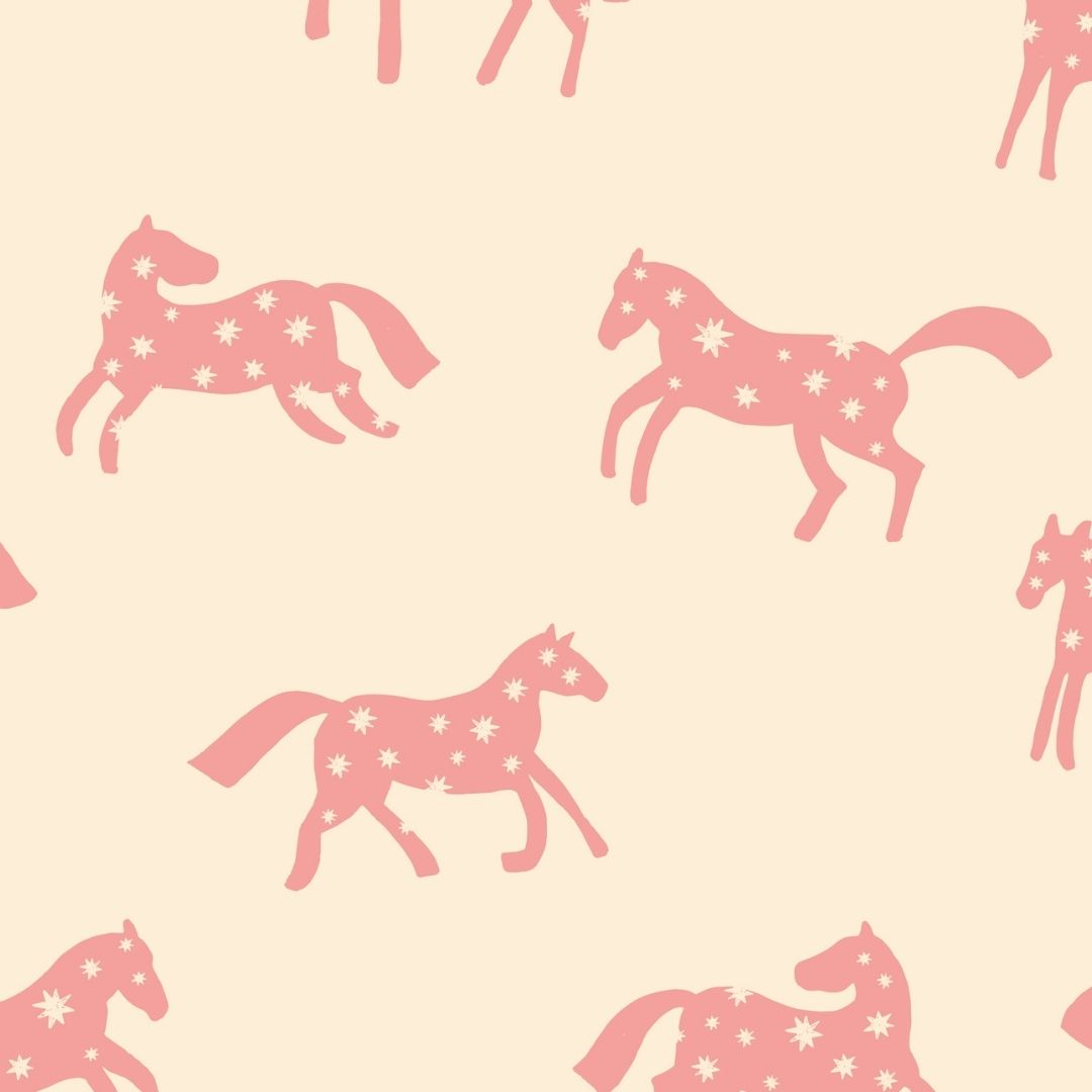 Behang Meet me at the Wall - Magic Horses - Creme - Joëlle Wehkamp