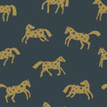 Behangstaal Meet me at the Wall - Magic Horses - Night Blue - Joëlle Wehkamp