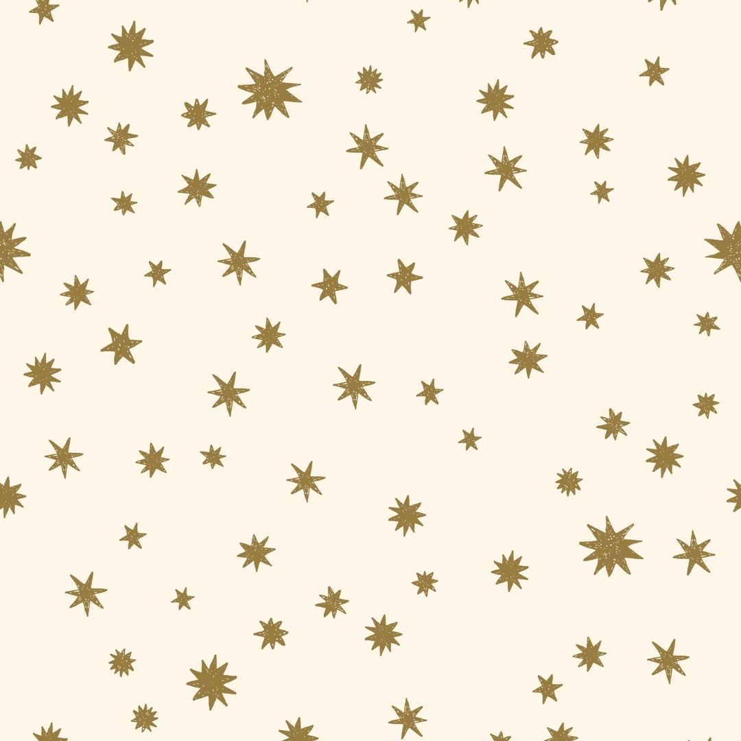 Kinderbehang Meet me at the Wall - Starry Night - Creme & Kaki - Joëlle Wehkamp