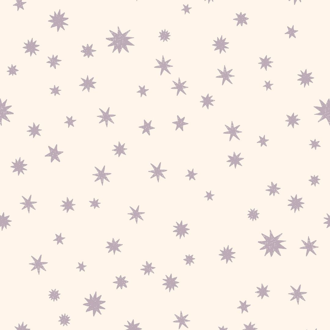 Behangstaal Meet me at the Wall - Starry Night - Creme & Lilac - Joëlle Wehkamp