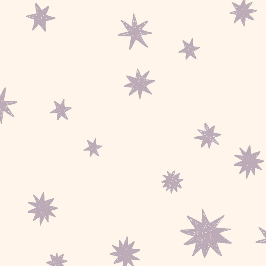 Kinderbehang Meet me at the Wall - Starry Night - Creme & Lilac - Joëlle Wehkamp