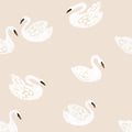 Behangstaal Meet me at the Wall - Swans - Beige - Joëlle Wehkamp