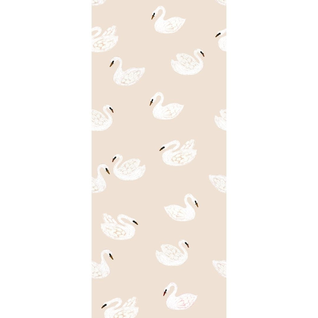 Behangstaal Meet me at the Wall - Swans - Beige - Joëlle Wehkamp