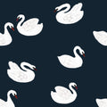 Behangstaal Meet me at the Wall - Swans - Night blue - Joëlle Wehkamp