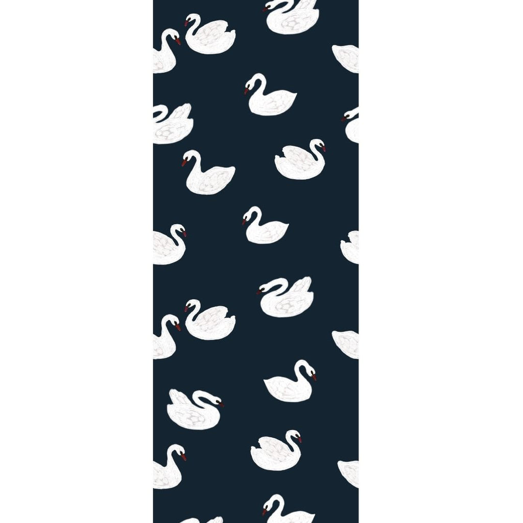 Kinderbehang Meet me at the Wall - Swans - Night blue - Joëlle Wehkamp