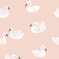 Behangstaal Meet me at the Wall - Swans - Soft pink - Joëlle Wehkamp