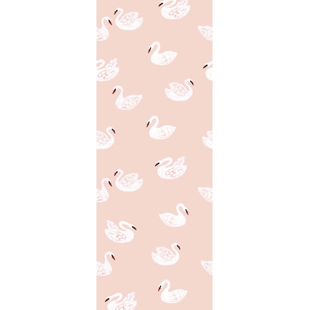 Behangstaal Meet me at the Wall - Swans - Soft pink - Joëlle Wehkamp