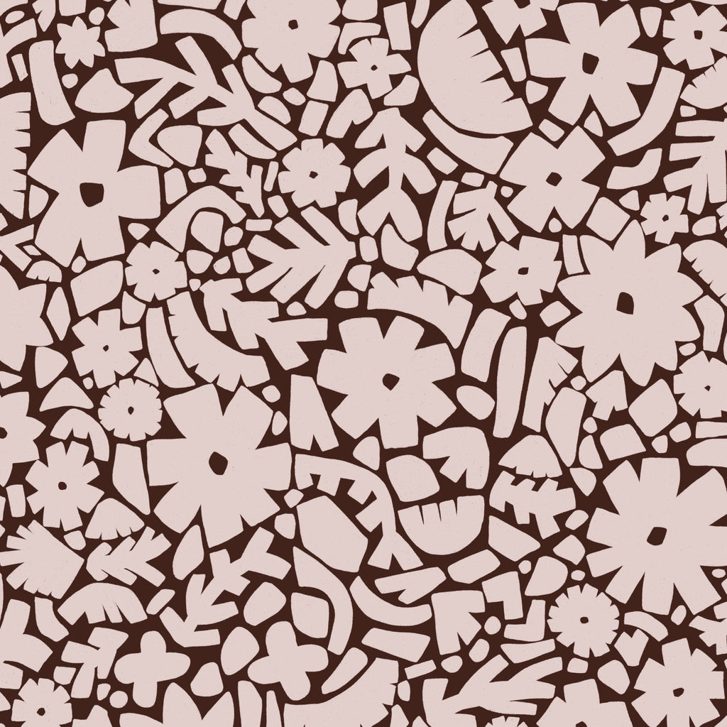 Behang Meet Me at the Wall -  Flowerfield Brown - Naturel Noord