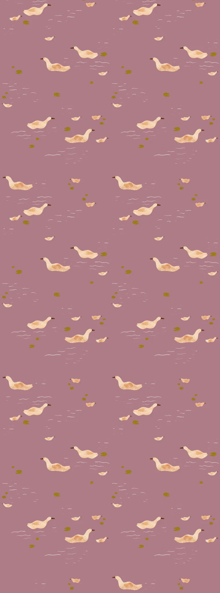 Behang Meet Me at the Wall - Ducks Mauve - Lotte Dirks