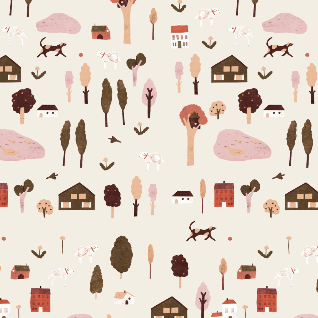 Behang Meet Me at the Wall - Village Sand - Lotte Dirks