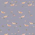 Behangstaal Meet Me at the Wall -  Ducks Smokey Periwinkle - Lotte Dirks