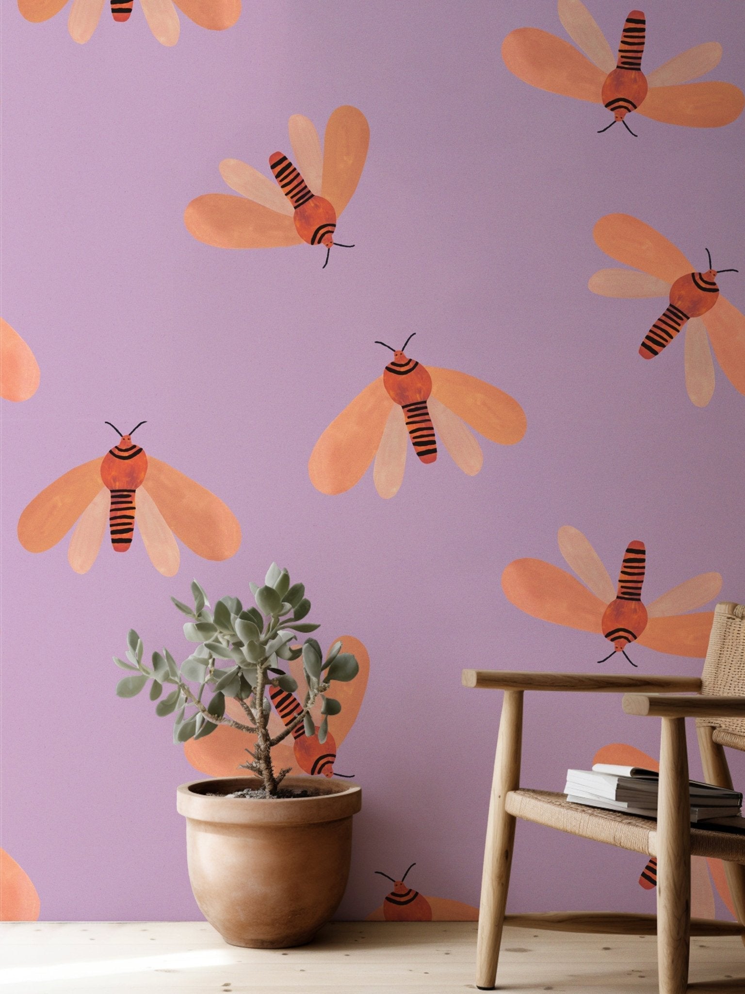 Behangstaal Meet Me at the Wall - Moth Spring - Aniek Bartels