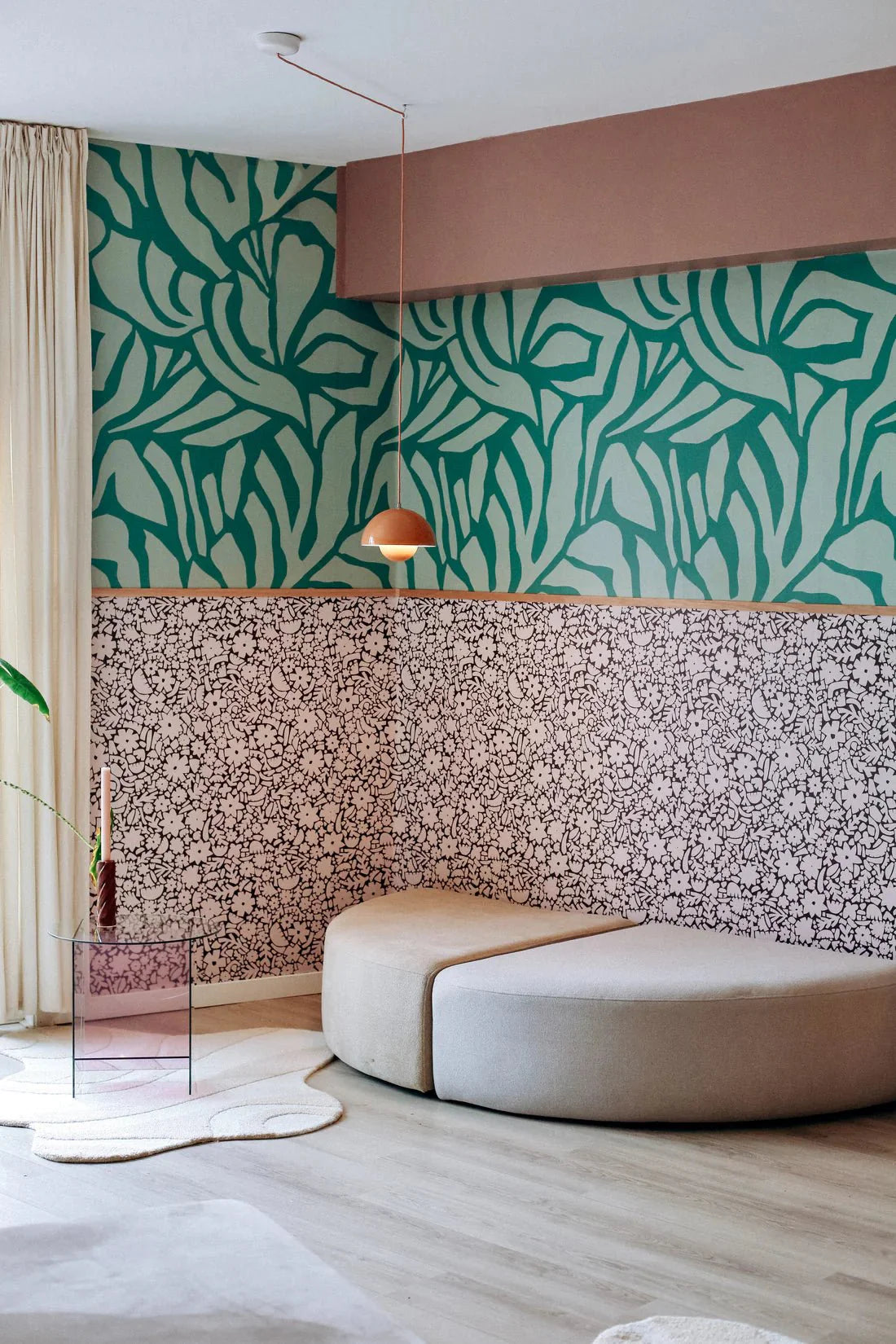 Behangstaal Meet Me at the Wall -  Flow Grean 1 - Sabine van Vessem