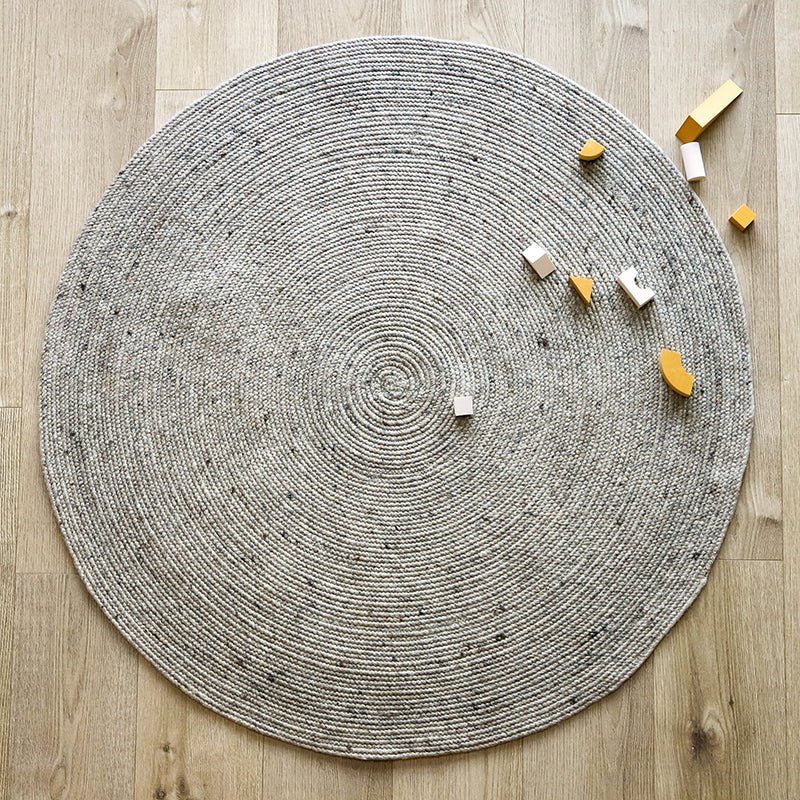 Rond vilten wollen vloerkleed NEETHU GREY S