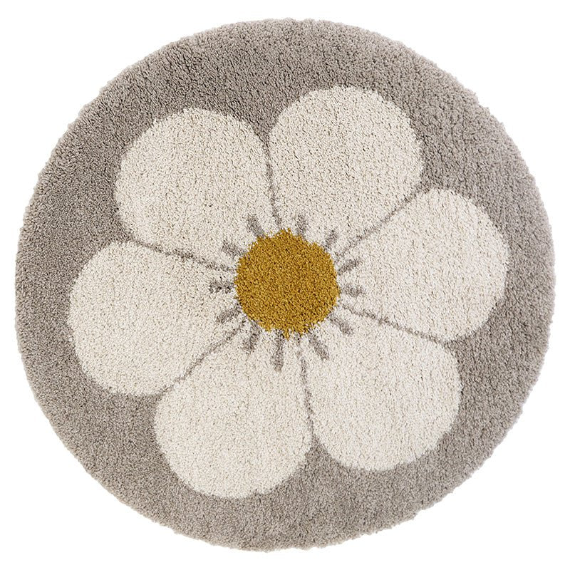 Bohemian Daisy beige rond kindervloerkleed
