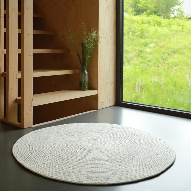 NEETHU NATURAL L vilten wollen vloerkleed
