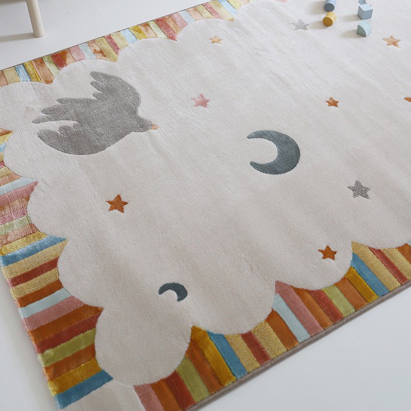Veelkleurige kinderkamer tapijtdansen vogels