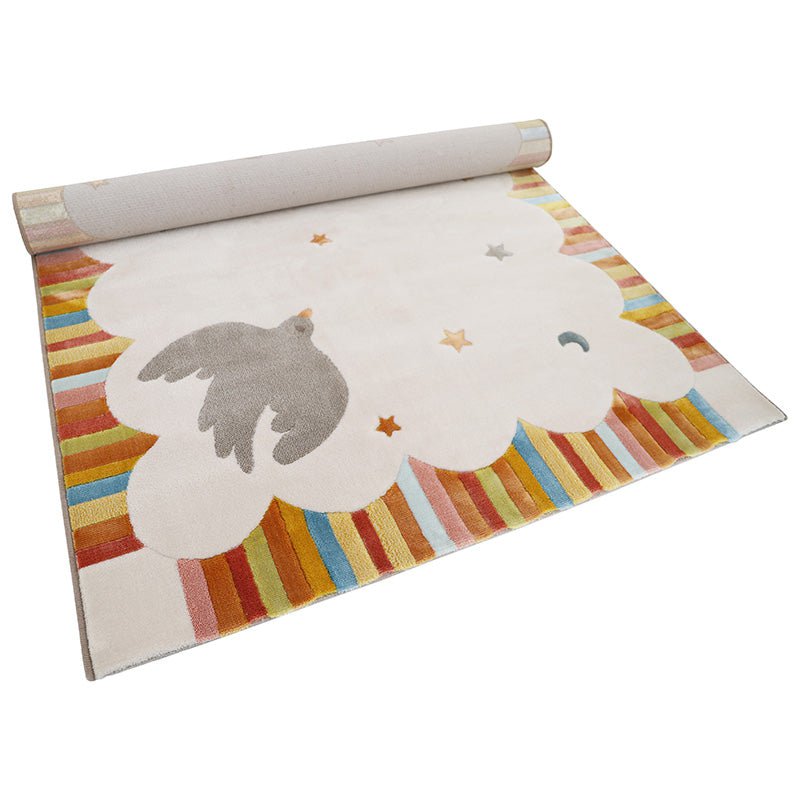 Veelkleurige kinderkamer tapijtdansen vogels
