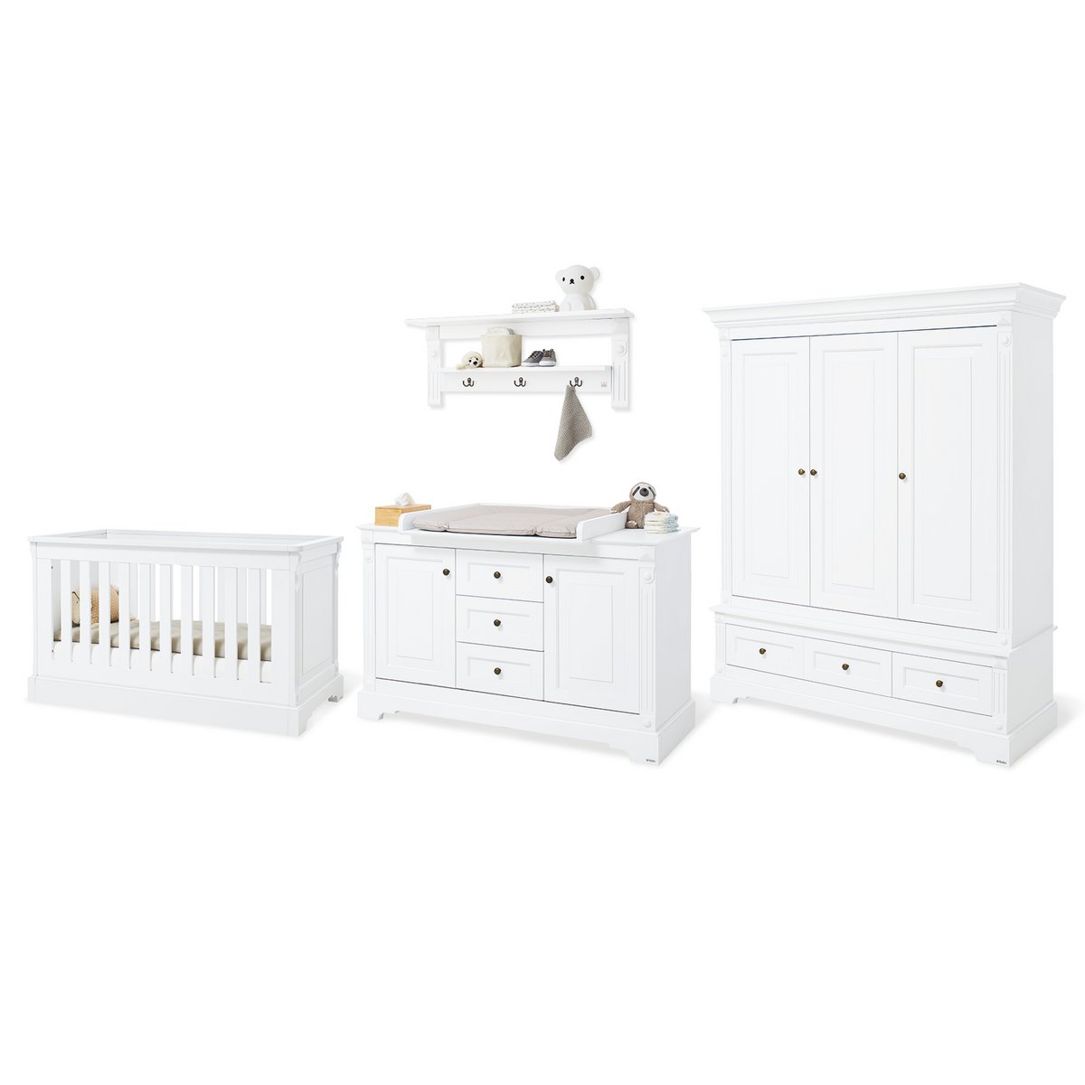 Kinderkamer meubelset 4 delig Emilia hout wit