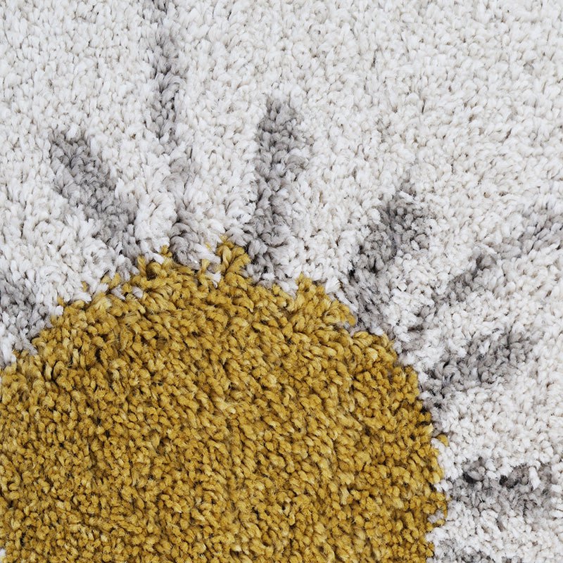 Bohemian Daisy beige rond kindervloerkleed