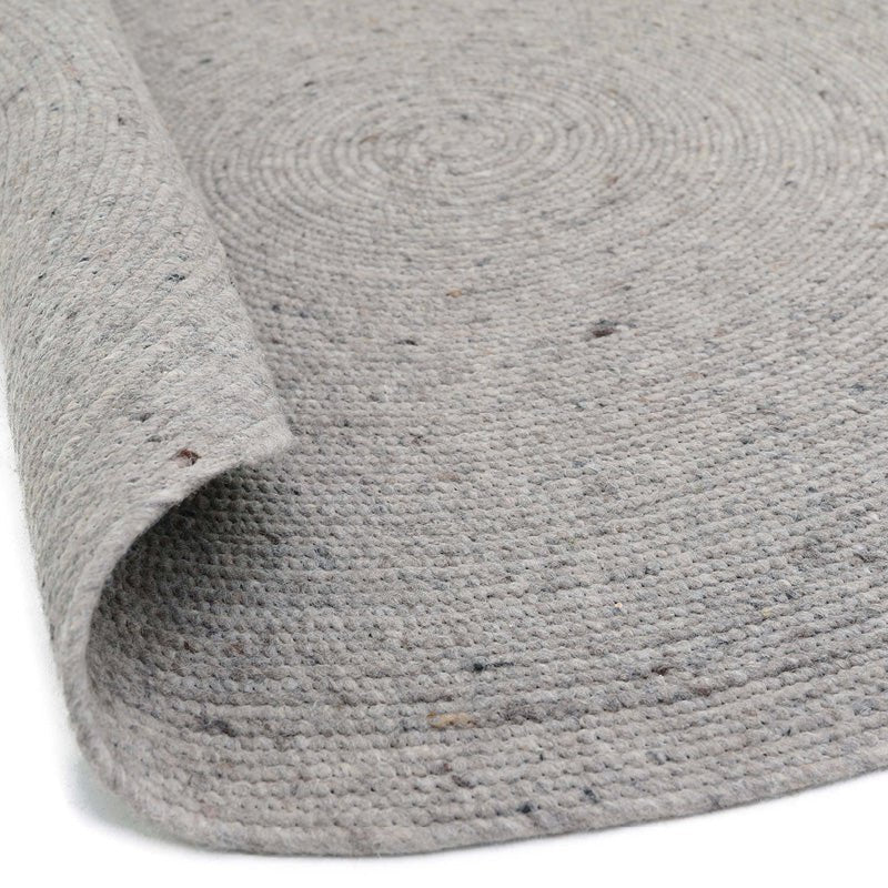 Rond vilten wollen vloerkleed NEETHU GREY S